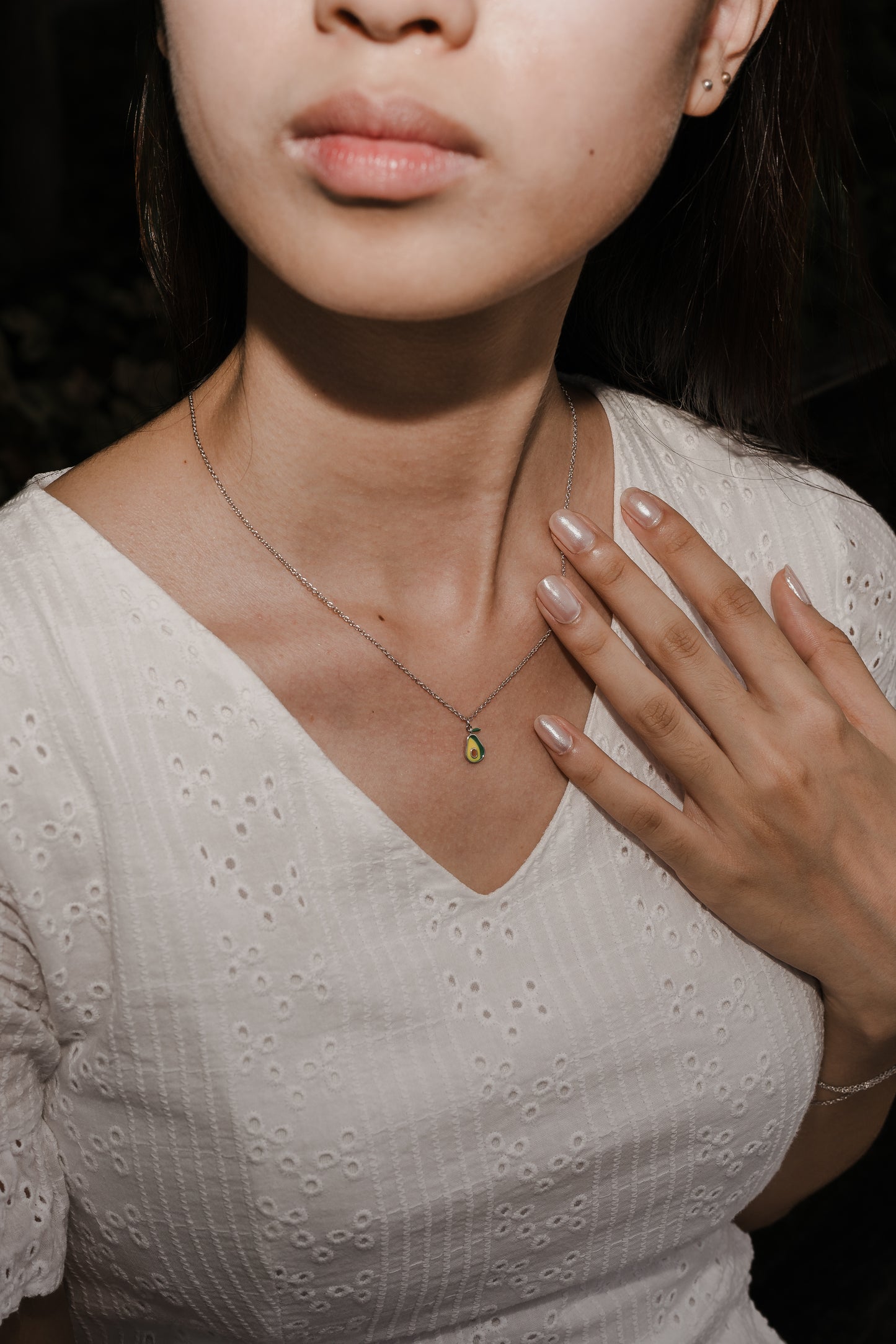 Avocado Sterling Silver Necklace