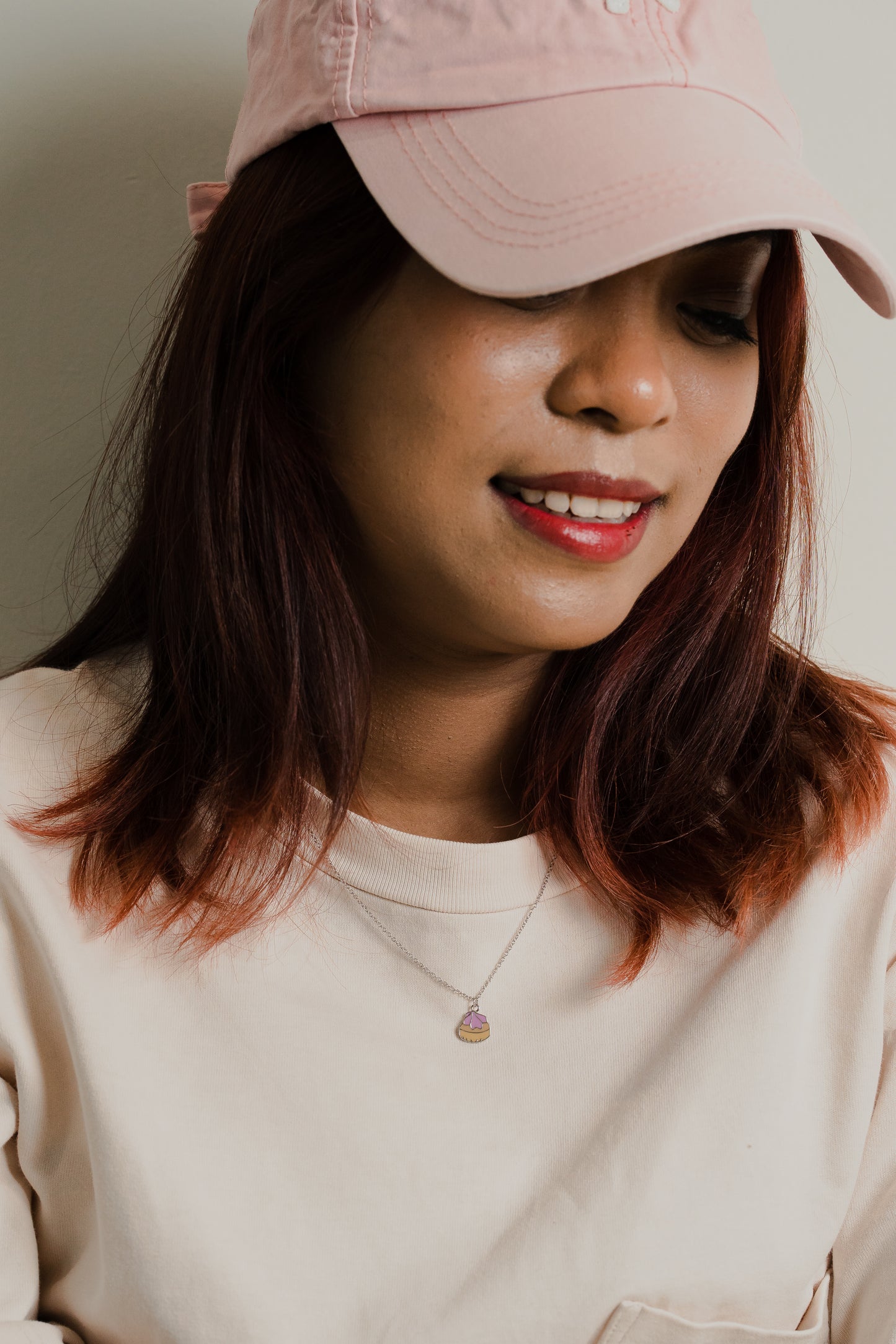 Gem Biscuit (Pink) Sterling Silver Necklace