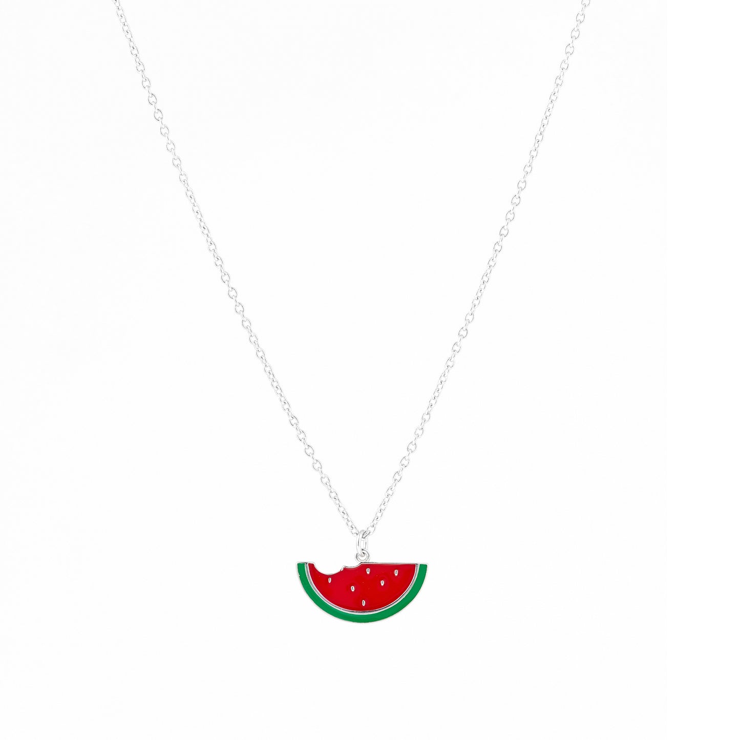 Watermelon Sterling Silver Necklace