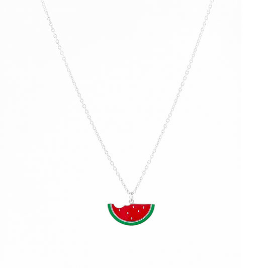 Watermelon Sterling Silver Necklace