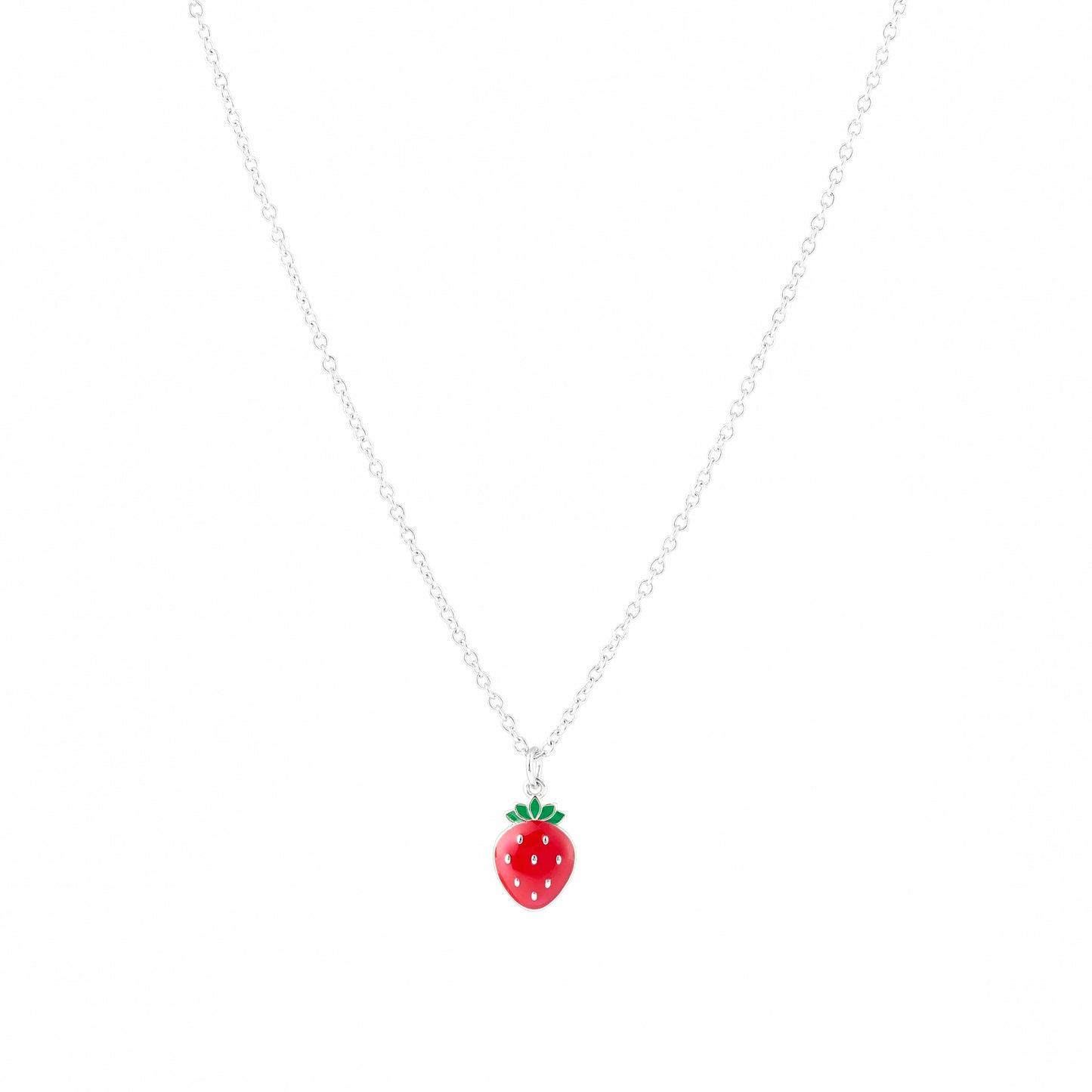 Strawberry Sterling Silver Necklace