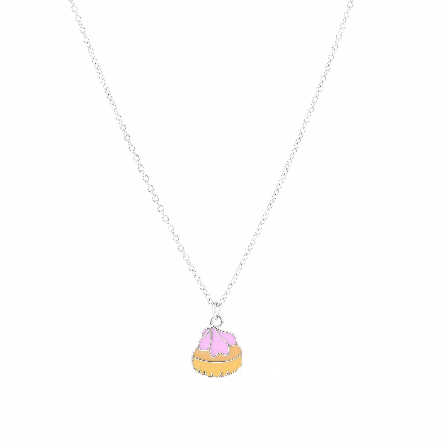 Gem Biscuit (Pink) Sterling Silver Necklace